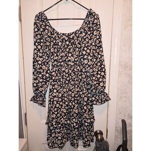 Womens Flowy Maxi Dress Long Sleeve Loose Plain Long Maxi Casual Dress Size M